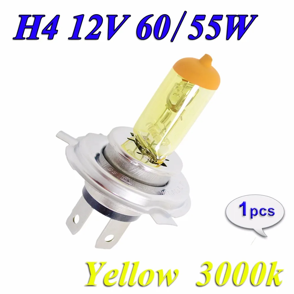 

flytop H4 Halogen Bulb Yellow 12V 60/55W 3000K 1 Pcs HeadLight Glass Car Light Auto Lamp