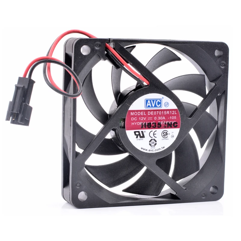 Brand new original DE07015R12L 7cm 70x70x15mm 7015 70mm fan 12V 0.30A two-line chassis refrigerator cooling fan