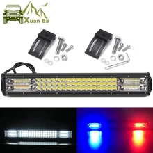 Buy Led Bar 4x4 Offroad Pod Lights For Car Off road Van Truck SUV ATV Trailer 4WD White Red Blue Flash Strobe Driving Warning Light Free Shipping