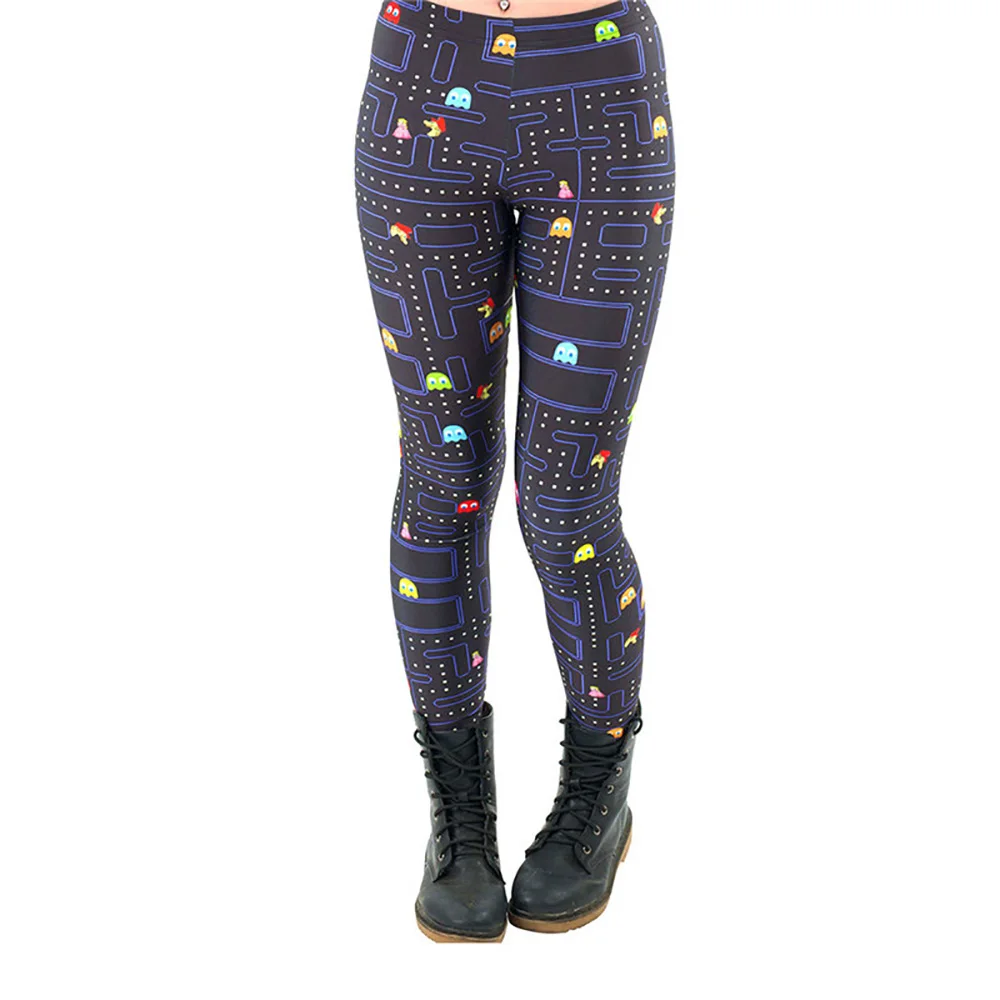 Maze Print Pacman Women Leggings Skinny Long leggins women pant