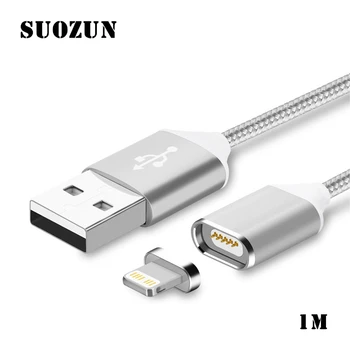 

SUOZUN Mantis Magnetic Cable Fast Charging USB Cable for 5 5s 6 6s 6sp 7p 7 1M Nylon Magnet Charger For Mobile Phone Free ship
