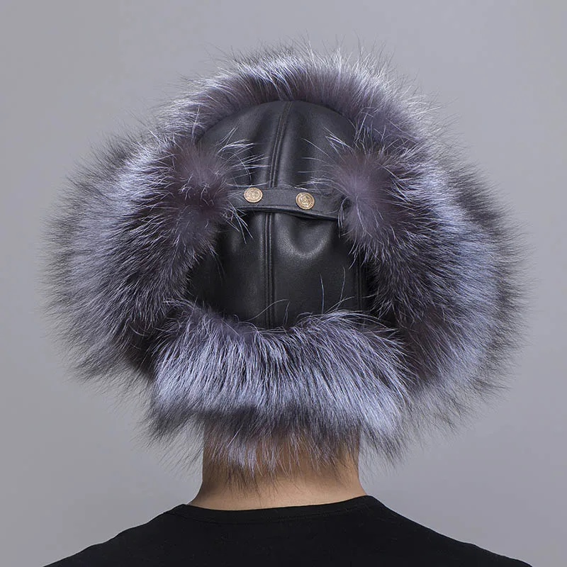 big fur hat silver fox fur 3
