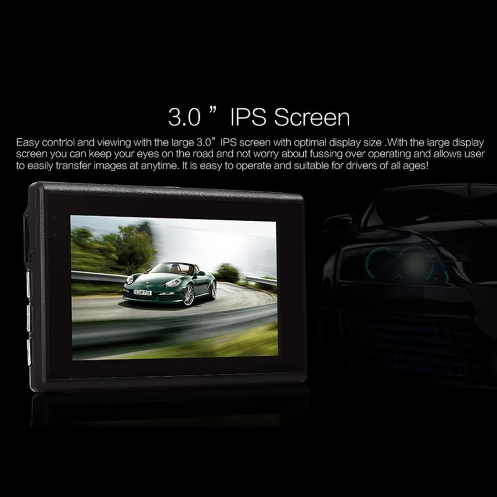 Anytek A70A Автомобильный регистратор 3 &quotHD Ultra 1080P с поддержкой переднего заднего WDR