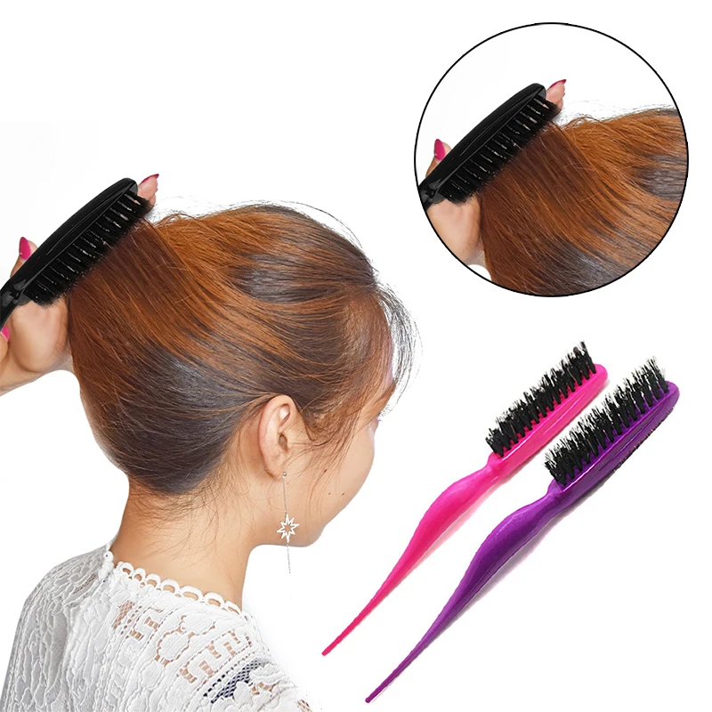 

2019 Pro Professional Salon Teasing Back Hair Brushes Wood Slim Line Comb Hairbrush Extension Hairdressing Styling Tools DIY Kit
