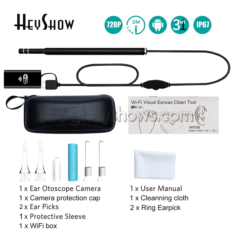 Купить 5.5mm Wifi Ear Spoon Endoscope Camera Inspection Video Medical Waterproof Visual Cleaner endoscopio For IOS\Android\Windows  | Камеры видеонаблюдения (32964102684)