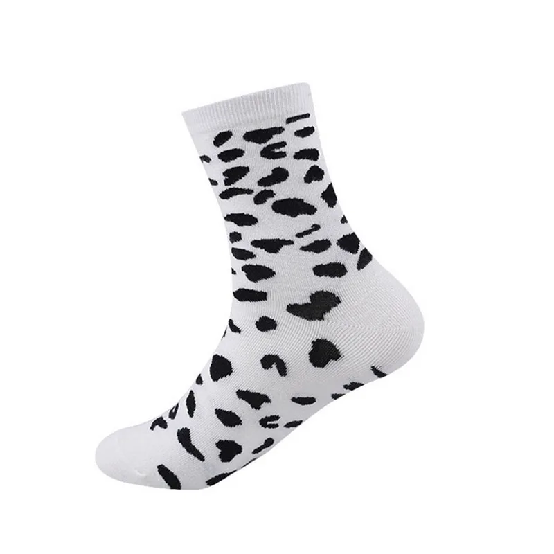 CHAOZHU Новое поступление черно-белые жаккардовые далматинцы узор унисекс для мужчин и женщин модные счастливые носки длина до лодыжки хлопковые носки