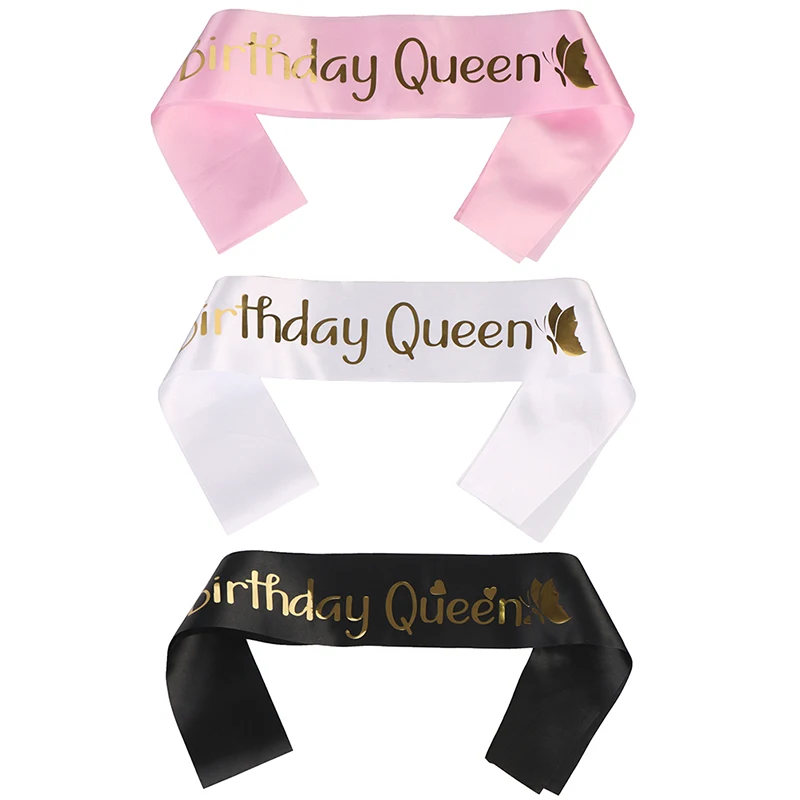 Birthday Queen Satin Ribbon Sash 20th 21st 30th 40th 50th Birthday