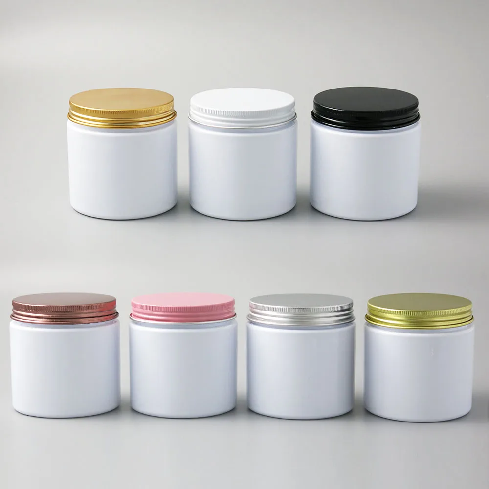 

30 x 200ml Plastic PET Straight Sided Big Cosmetic Jar Great White Black Container for Body Butter Cream Lotion Stash 200g 6.6oz