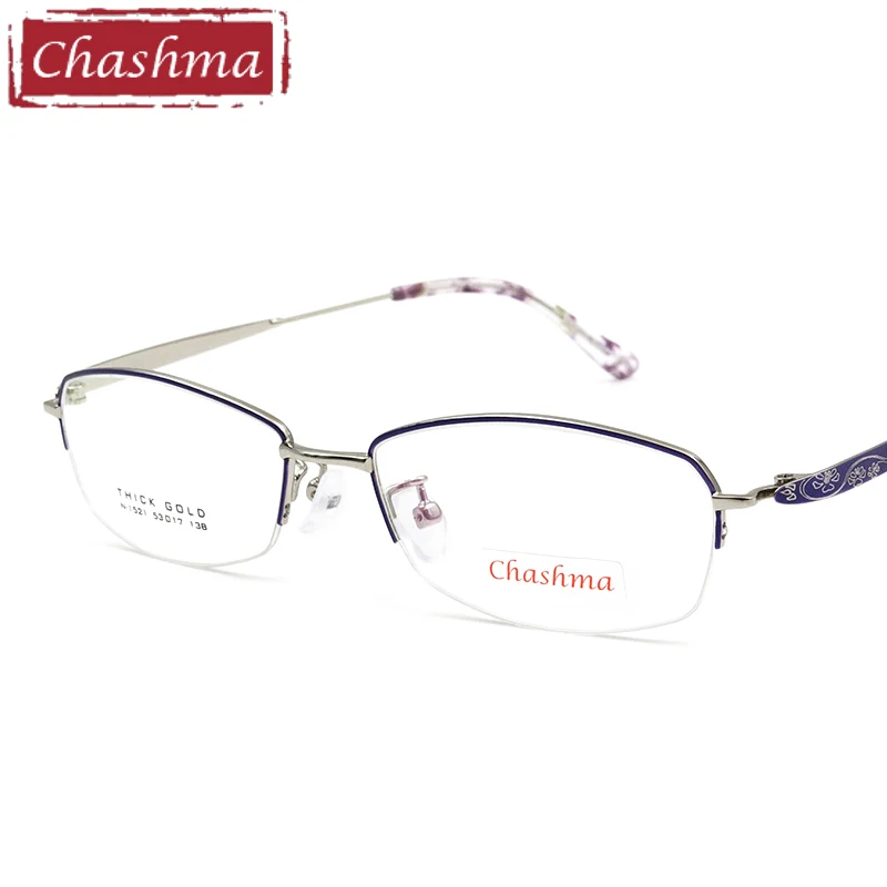 

Chashma Brand Designer Prescription Glasses Gafas Mujer Quality Alloy Frames Light Eyeglasses Women Semi Rimmed Occhiali