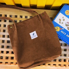 Экологичные однотонные вельветовые сумки через плечо, Экологичная хозяйственная сумка, сумка-тоут, посылка, сумки через плечо, кошельки, повседневные сумки для женщин