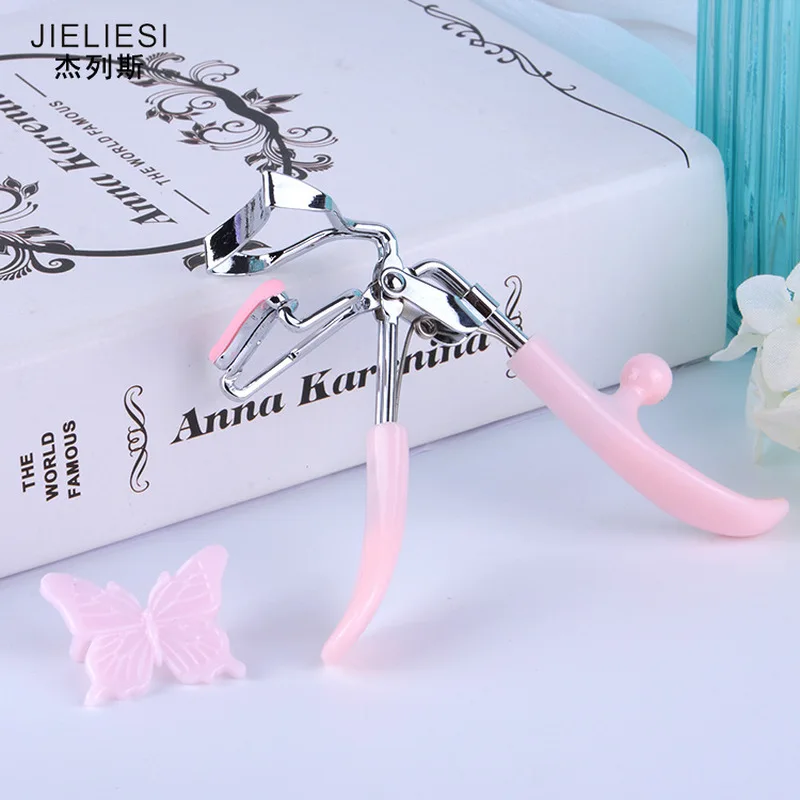 

Stainless Eyelash Curlers Eye Curl Eyelash Assist Pink Butterfly Buckle Makeup Tools volume eyelash tweezers