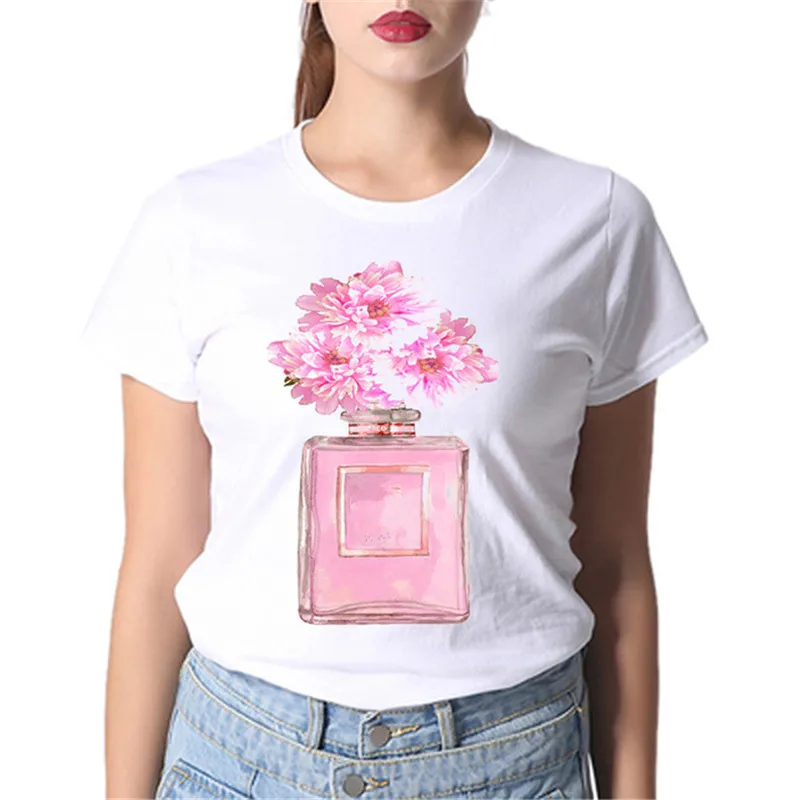 نحن مصنع العطور زهرة مطبوعة أنيقة T قميص الأزياء الكلاسيكية جديد قمم لينة تيز إمرأة clothingTop جودة التي شيرت 2019 نحن مصنع العطور زهرة مطبوعة أنيقة T قميص الأزياء الكلاسيكية جديد قمم لينة تيز إمرأة clothingTop جودة التي شيرت 2019