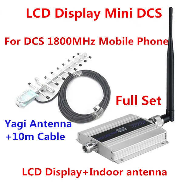 Мини DCS 1800 МГц усилитель сигнала мобильного телефона 2G 4G + антенна Yagi с кабелем 10