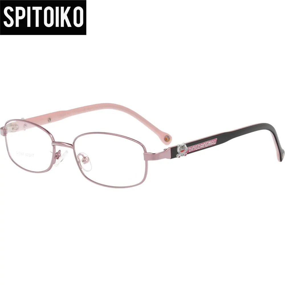 Детские оптические очки рамы дети металлические очки высокого качества Твердые Детские очки рамки D5307 - Цвет оправы: Розовый