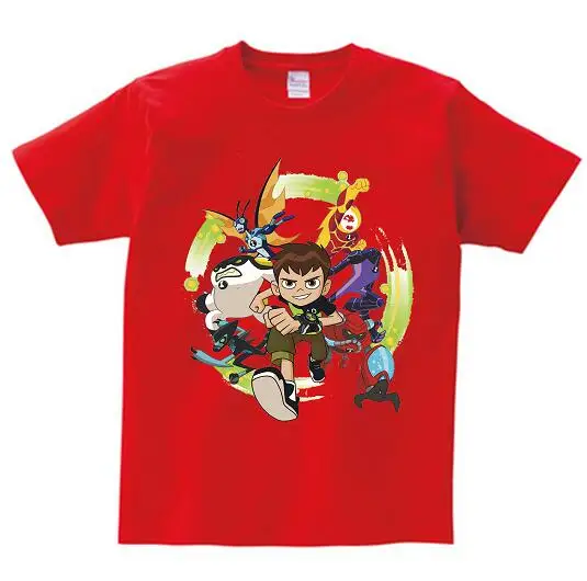 red childreT-shirt Новинка года, Детская футболка Omnitrix Ben 10 крутая детская футболка из натуральной кожи летние топы для маленьких мальчиков и девочек, футболки с рисунками из аниме, От 3 до 9 лет - Цвет: red childreT-shirt