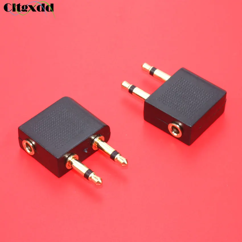 

cltgxdd 3.5mm 2 male Mono to 3.5mm 1 female Stereo Ear Audio Adapter Jack to Air Aircraft Airline Airplane for Headset Headphone