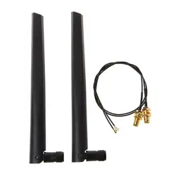 2x 6dBi 2,4 5 ГГц Dual Band WiFi маршрутизатор сети карты RP-SMA антенны 2 х U. fl кабель IPEX N8S5