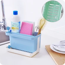 Multifunctional Kitchen Organizer Plastic Small Spice Storage Rack Sponge Holder Drainer Rack