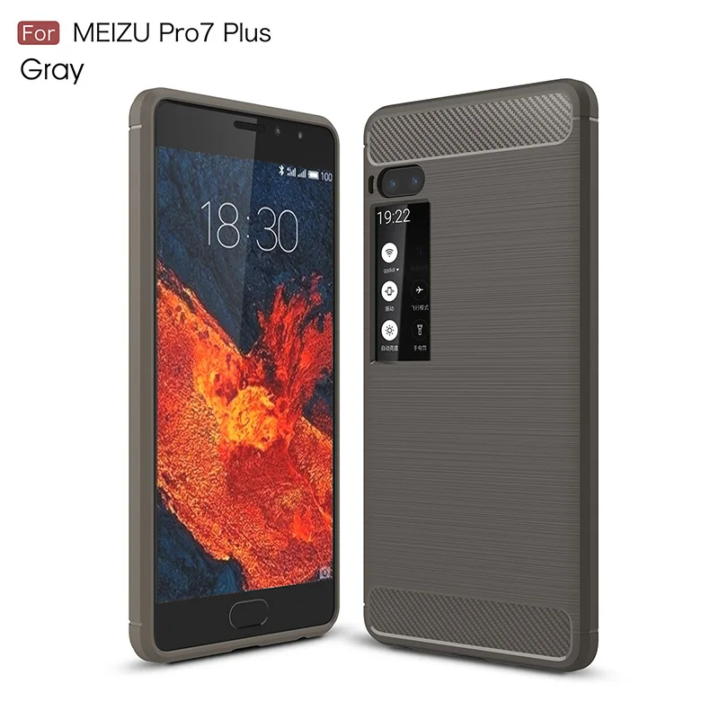 carbon fiber silicone case meizu pro 7 plus (12)