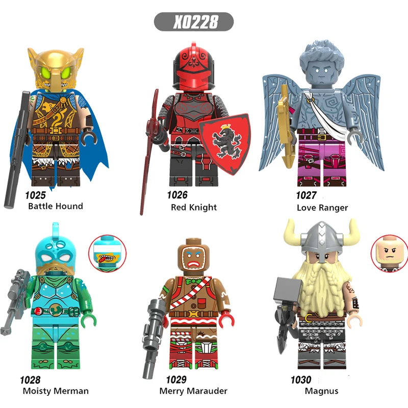 

Single Sale LegoINGlys Super Heroes Fortnight Fortlegend Game Battle Hound Red Knight Love Ranger Moisty Merman Boys Toys X0228