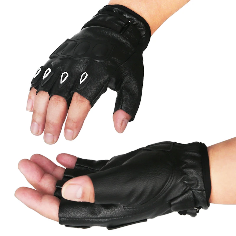 2 unids/par suave Motor motocicleta carreras hombres mujeres motocicleta guantes cuero medio dedo motocicleta guantes verano invierno