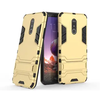 

50pcs/lot Hybrid 2 in 1 Hard PC +TPU Back Case For LG Stylo5 Stylo 5 With Stand Flexible Armor