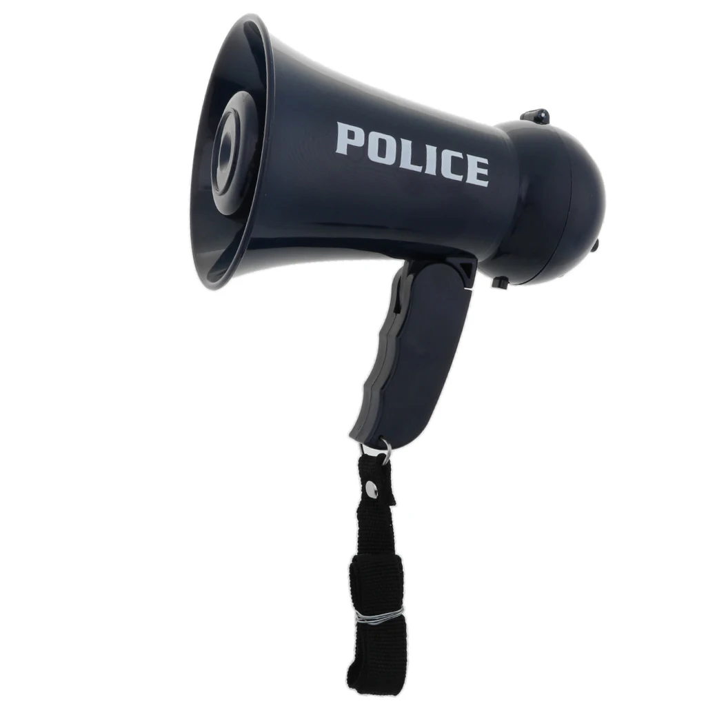 Toys Police Megaphone w/ Siren Sounds for Policeman Costume Dress Up- Boy Detective Officer Role Play Game