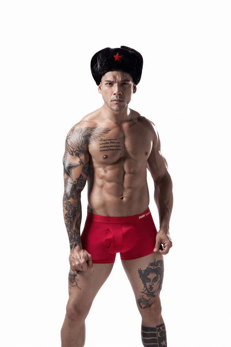 Cotton Mens Underwear Boxers Open Front Panties for Men Man Boxer Underwear Cuaces Calzoncillos