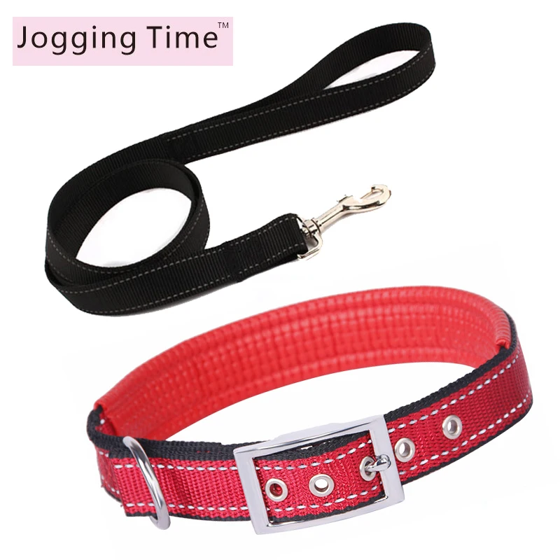 Светоотражающие Dog Collar поводок набор мягкая Регулируемая Pet Кот прочный ошейники для маленьких средних собак основные воротник и поводки