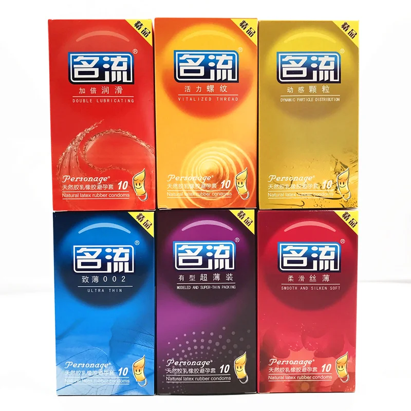 60 Pcs/Lot Condom 6 Styles Natural Rubber Comdoms for Men Super Thin Lubricated Threaded G Spot Condoms Male Dots Condom Sex 1