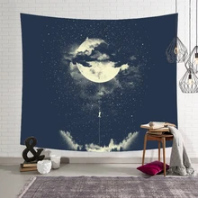 Psychedelic Starry Sky Wall Hanging Tapestry Galaxy Planet 3D Printed Wall Cloth Tapestries Home Bedroom Wall Hanging Decoration sky ballons print tapestry wall hanging decoration