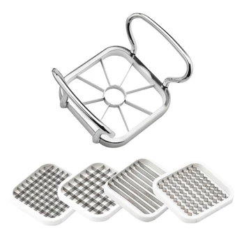 

5 in 1 Kitchen Gadgets Stainless Steel Vegetable Fruit Cutter Shredders Potato Chips Apple Pear French Fries Cutter