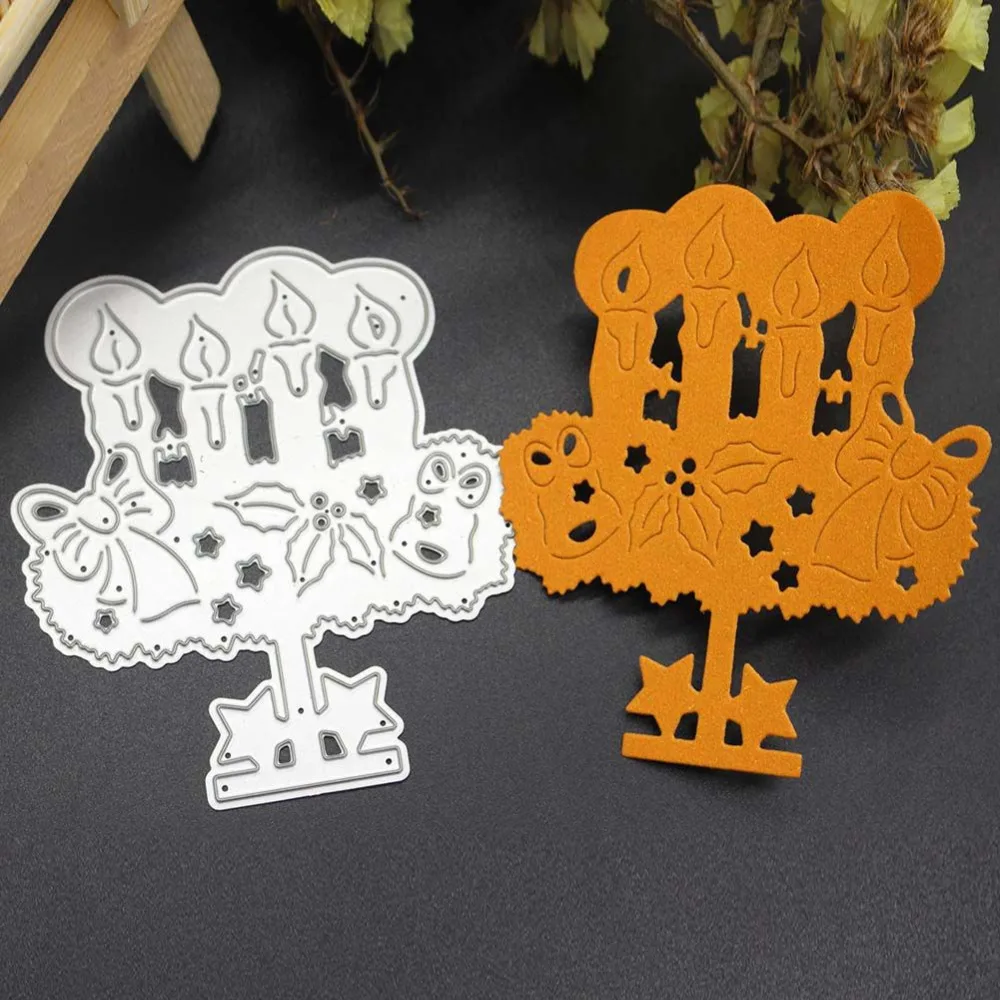 Christmas Candle Metal Cutting Dies Scrapbooking Embossing Dies Cut