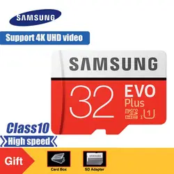 SAMSUNG EVO Plus Micro SD карты памяти 32 Гб Class10 microSDHC U1 UHS-I C10 TF карты 4 K HD с адаптер для смартфона Tablet и т. д