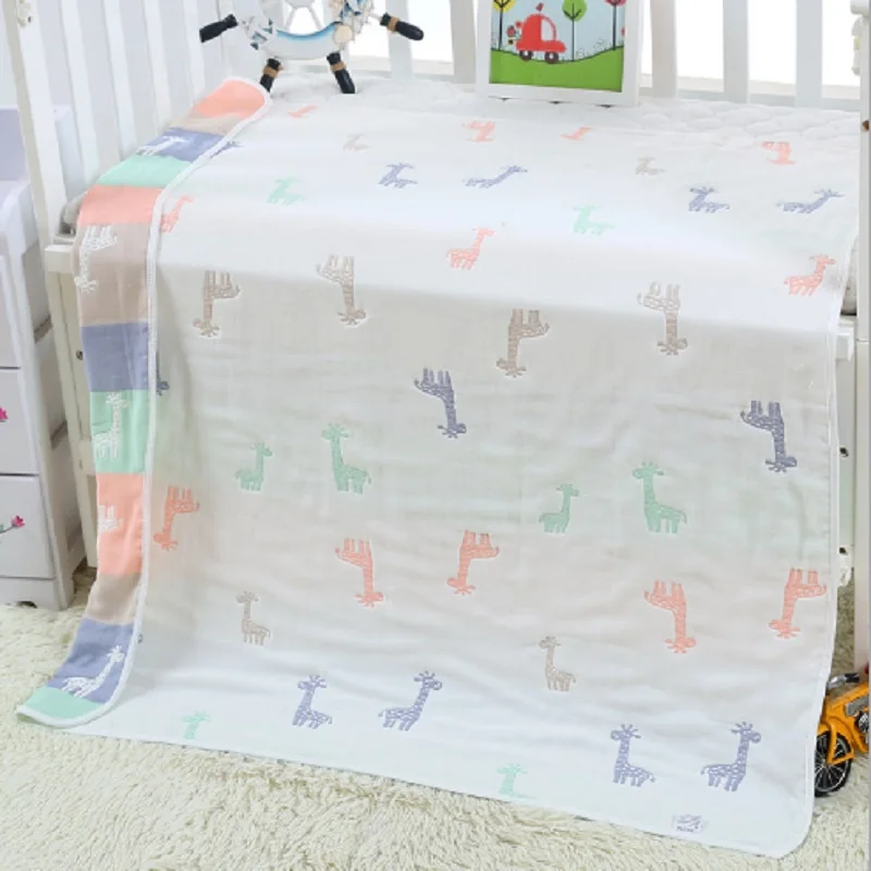 Детское одеяло муслиновое, уплотненное, 6 слоев хлопка, одеяла для младенцев, пеленальный конверт, обертка для новорожденных, детское постельное белье, одеяло s 120*150 см