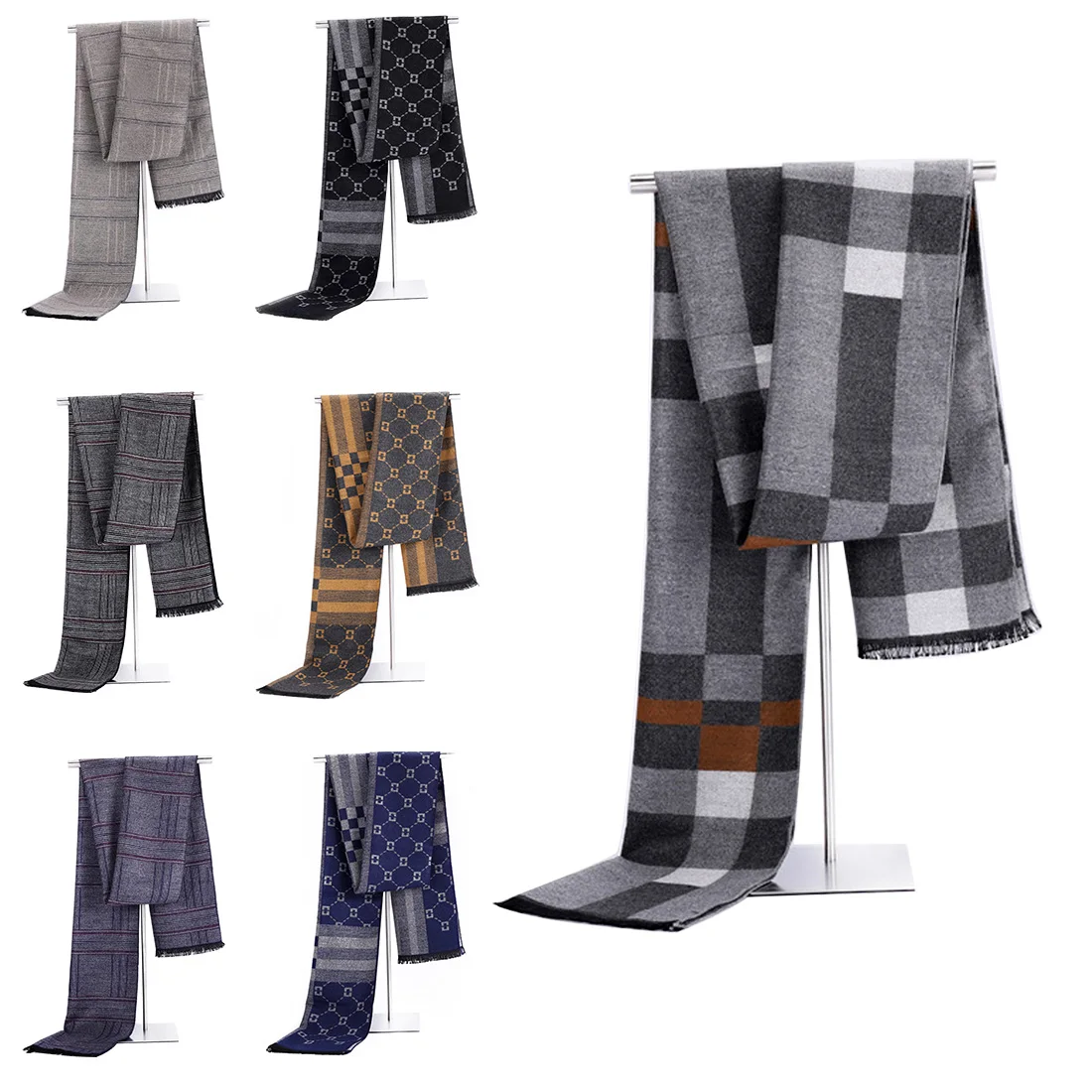 

Fashion Design Casual Scarves Winter Men's Cashmere Scarf luxury Brand High 2019 Newest Quality Warm Scarves For Men And Women