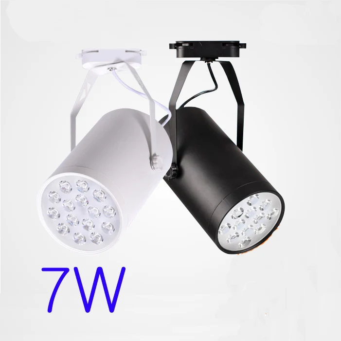 7W AC90 260V Led Track Light Aluminum Material Black/White Shell Cloth