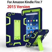 Fuego Kindle 7 Caso 2015 Niños Seguros Armadura Resistente A Prueba de Golpes Cubierta de silicona PC de la Tableta Del Caso Del Soporte Para Amazon Kindle Fire 7 pulgadas