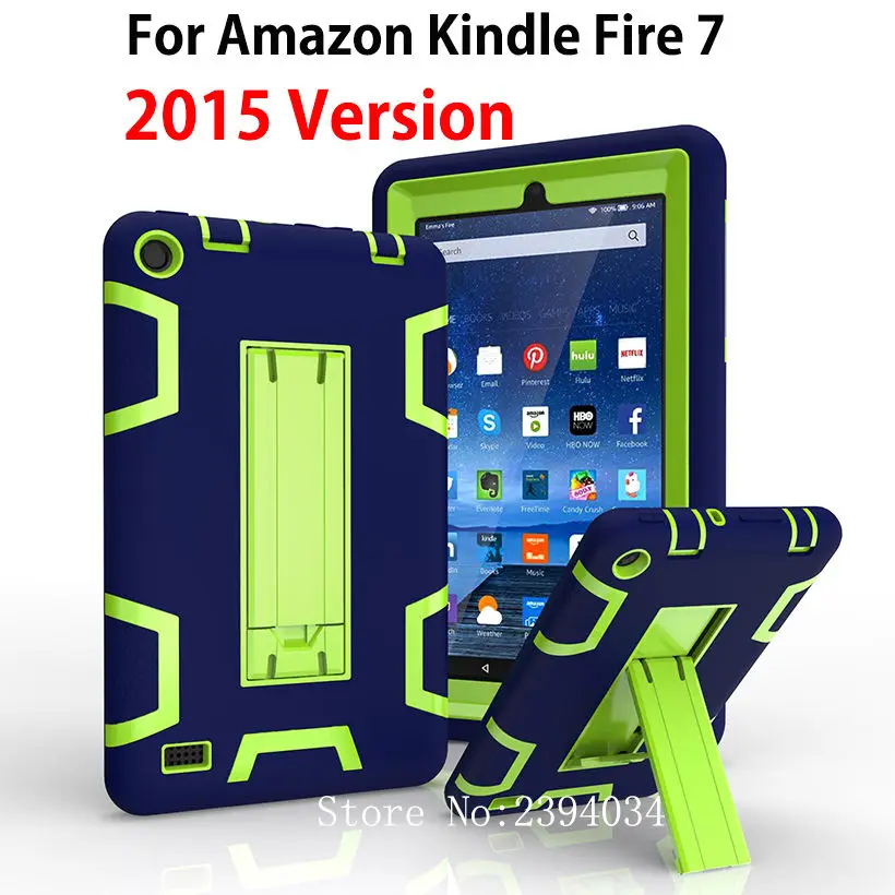Чехол Kindle Fire 7 безопасный для детей противоударный силиконовый чехол подставка