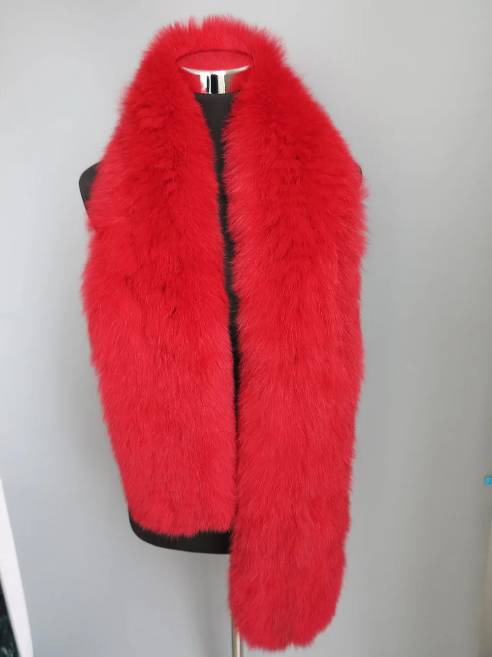 New Braid Real fox fur shine red scarf / cape collar / wrap/ shawl SHIPPING FREE