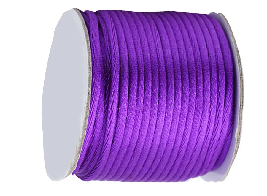 

2mm Purple Nylon Cord Jewelry Findings Accessories Rattail Satin Macrame Rope Bracelet Beading Cords 60m/Roll