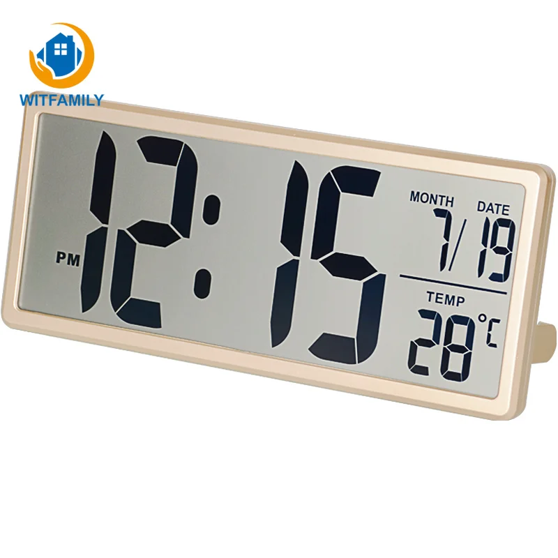 Extra Large LCD Vision Digital Alarm Clock 13.8 Inch Wall Table Clocks