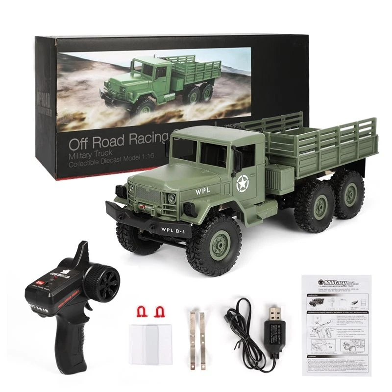 2018 Новый WPL B-16 внедорожник RC военный грузовик комплект 1/16 2,4G 4WD Рок Гусеничный армейский автомобиль 2018 Новый WPL B-16 внедорожник RC военный грузовик комплект 1/16 2,4G 4WD Рок Гусеничный армейский автомобиль