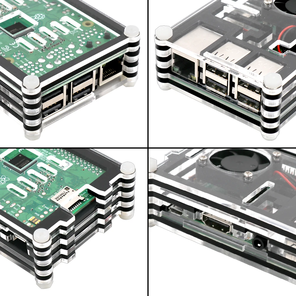 LAFVIN Raspberry Pi 3 B+ чехол с вентилятором 3x радиаторы, 5 В 2.5A питание включения выключения для Raspberry Pi 3 Model B