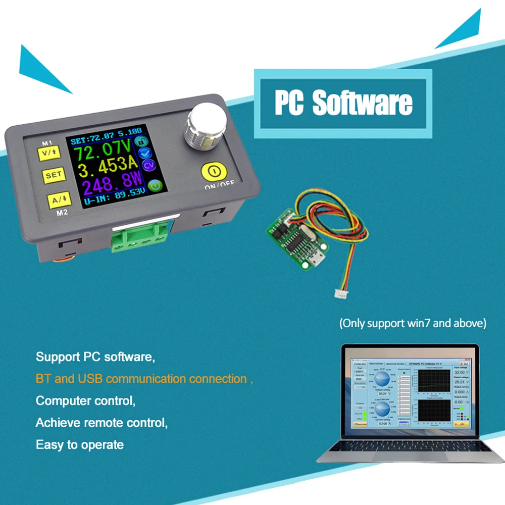 RD DPS8005 ЖК-цифровой программируемый модуль постоянного напряжения понижающий модуль питания понижающий преобразователь постоянного тока 0-80,00 в 0-5.100A
