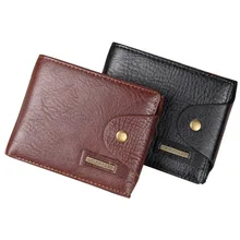 Men Design Short Small Wallets Male Mens PU Leather Brown With Coin Pocket Card Holder Wallet