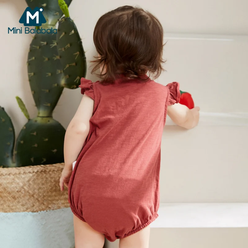 Мини боди для девочек balabababy коллекция 2019 года новое летнее однотонное с коротким