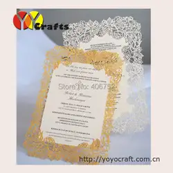 10 компл. Роза дизайн нежный бумаги лазерной резки пригласительный билет свадебное меню карты