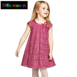 Летний стиль с кружевами платье для девочек повседневное платье для девочек детская одежда платье для маленьких девочек одежда для