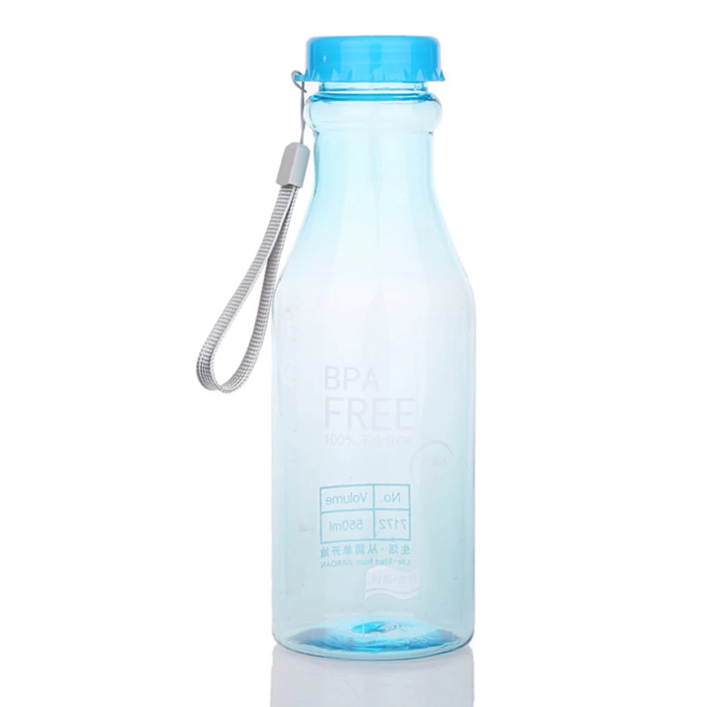 550 мл многоцветная Высококачественная бутылка для воды 19 унций пластиковая чашка для питья чайник герметичные крышки с петлей для переноски - Цвет: G221268A